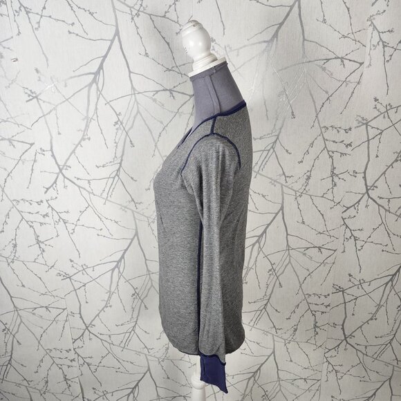 Lululemon Gray & Cadet Blue Pima Cotton Reversible Round Neck Top - Picture 2 of 4